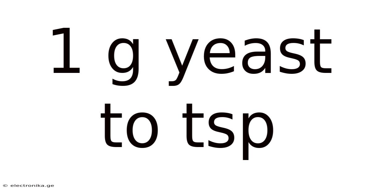 1 G Yeast To Tsp