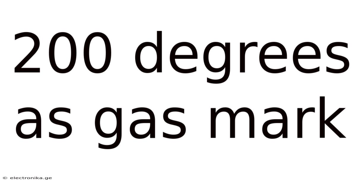200 Degrees As Gas Mark