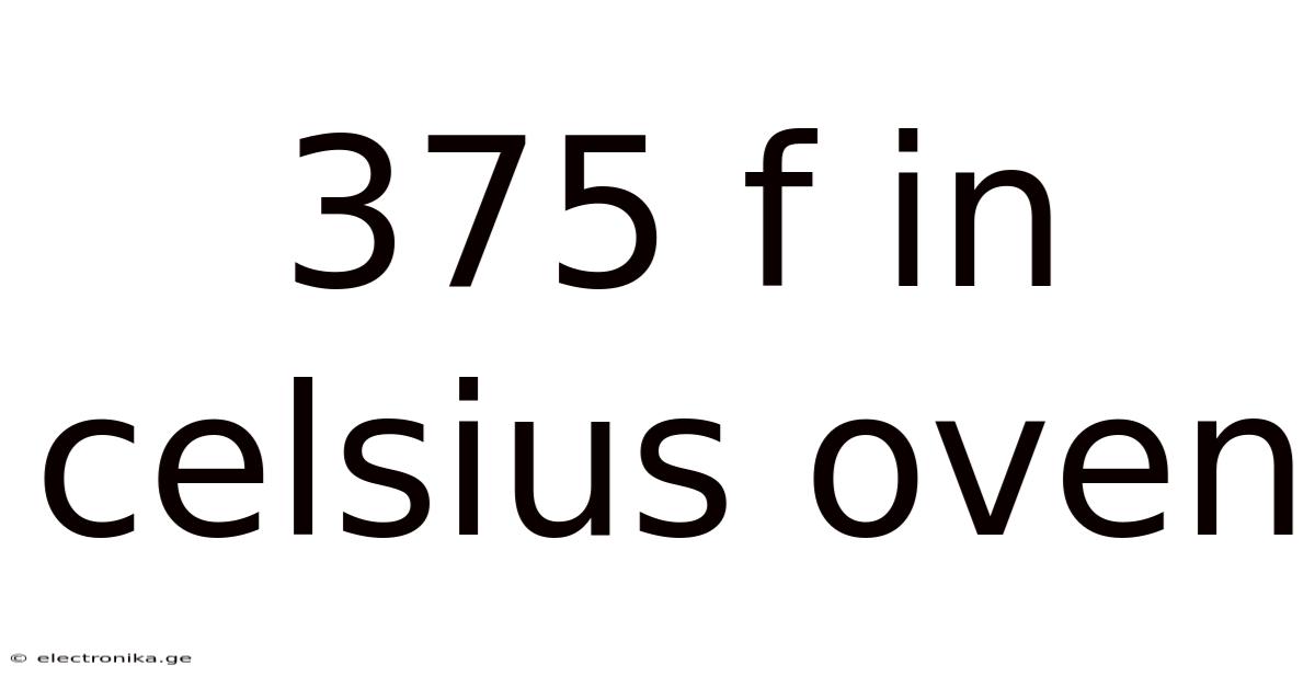 375 F In Celsius Oven