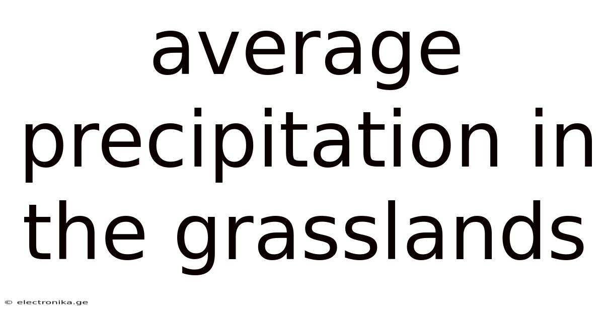 Average Precipitation In The Grasslands