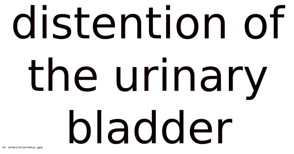 Distention Of The Urinary Bladder