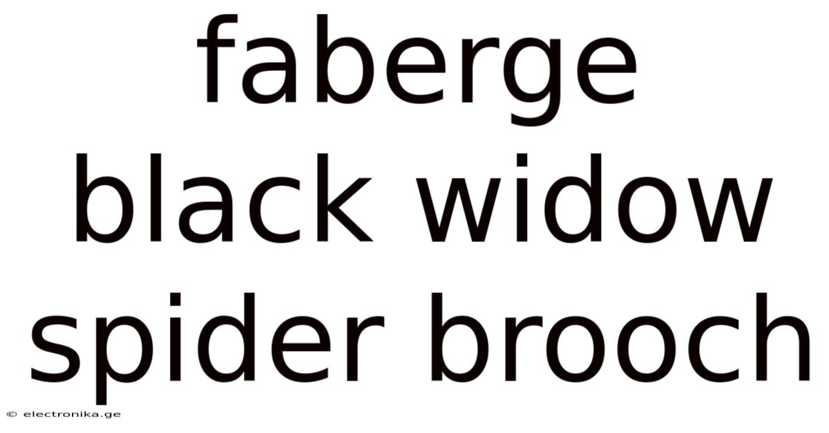 Faberge Black Widow Spider Brooch