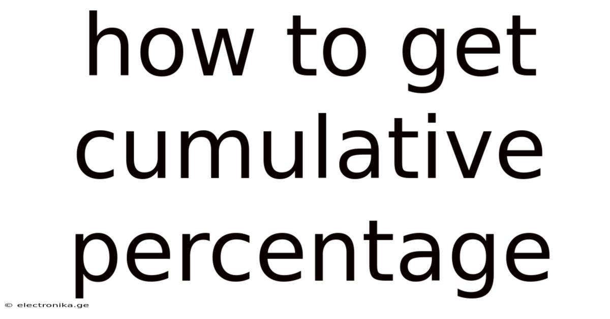 How To Get Cumulative Percentage