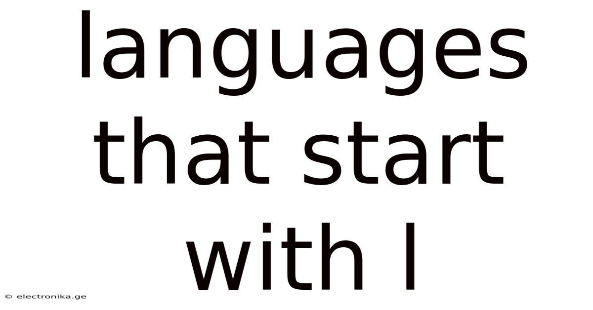 Languages That Start With L