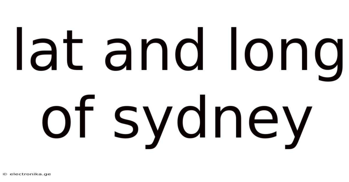 Lat And Long Of Sydney