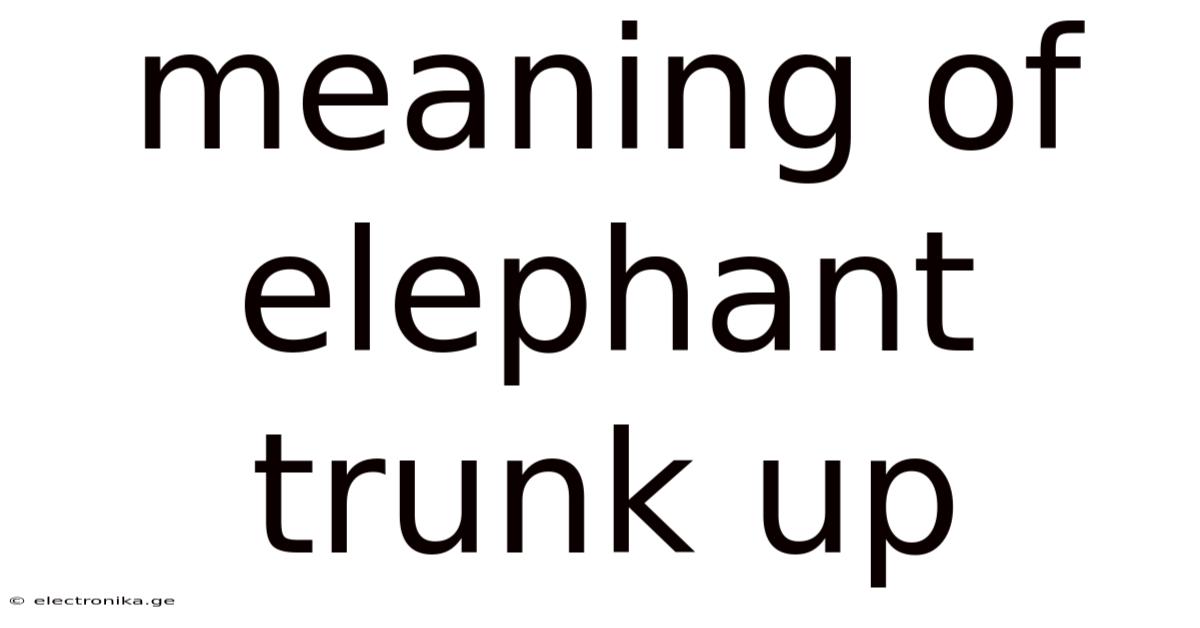 Meaning Of Elephant Trunk Up