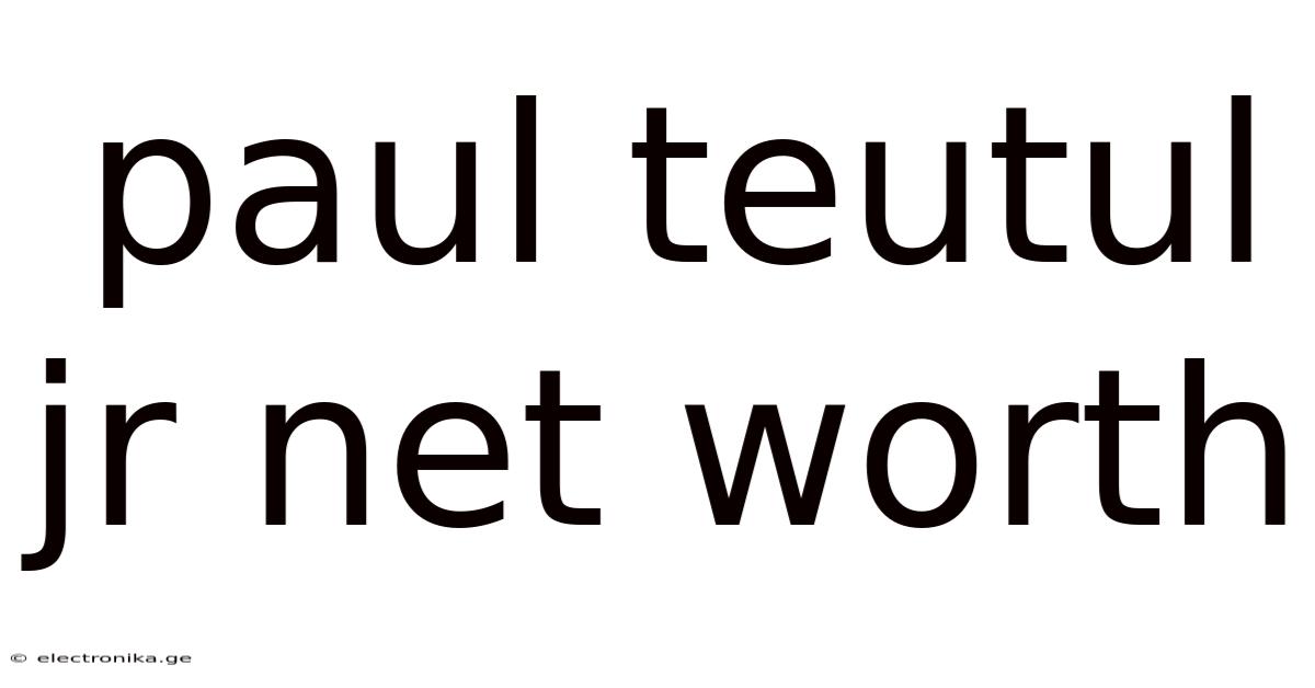 Paul Teutul Jr Net Worth