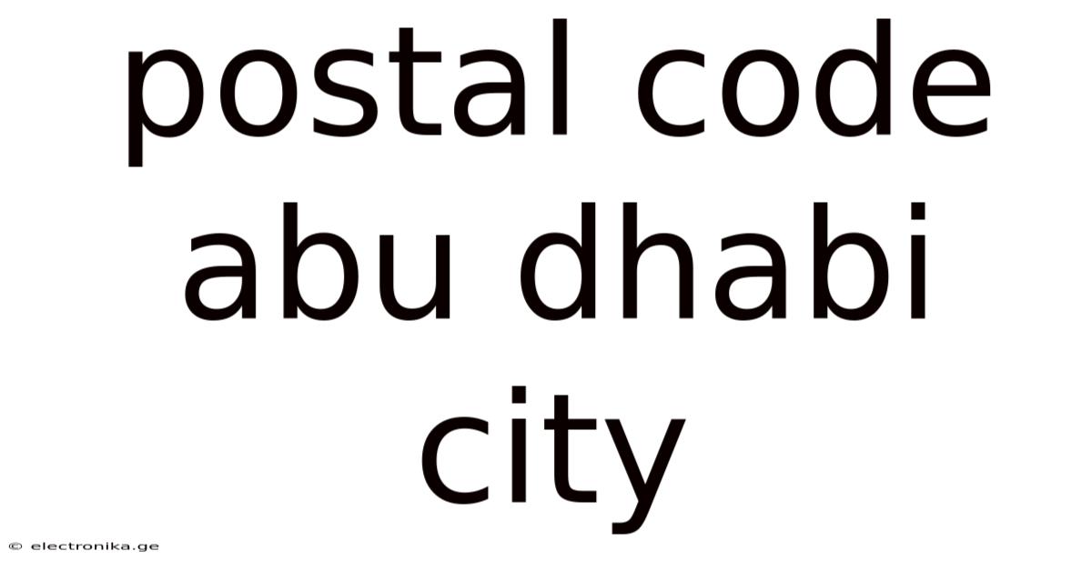 Postal Code Abu Dhabi City