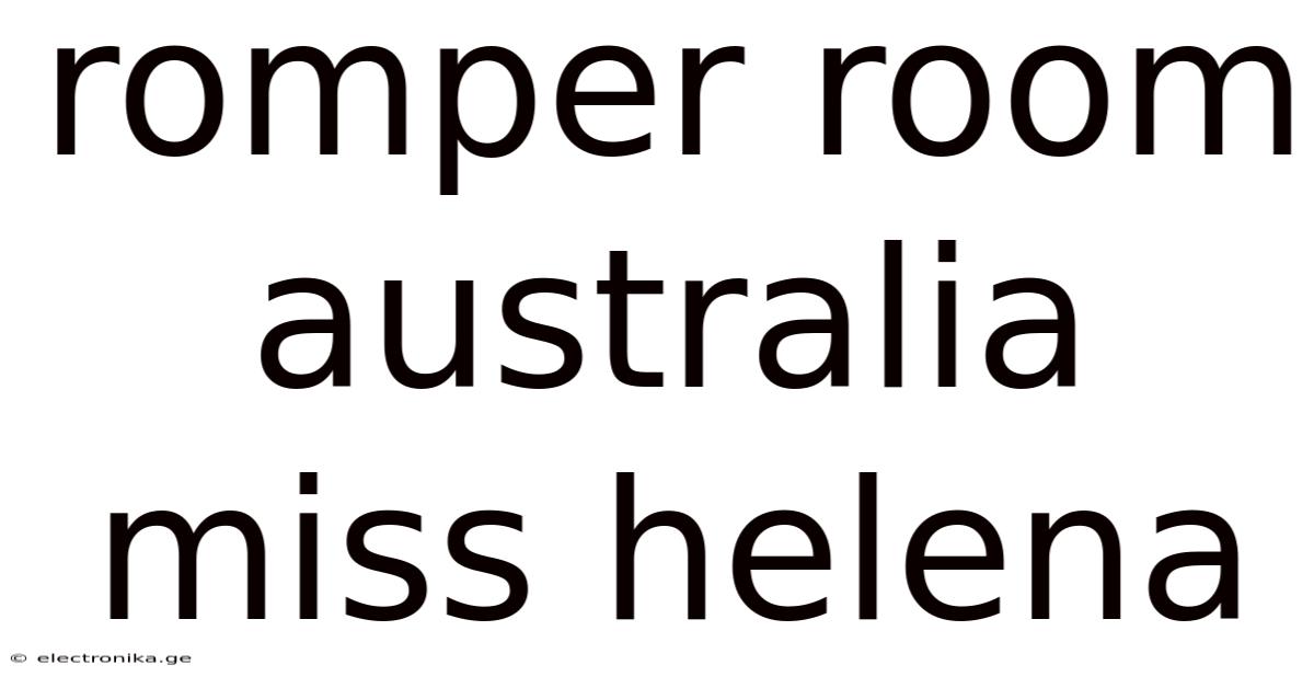Romper Room Australia Miss Helena
