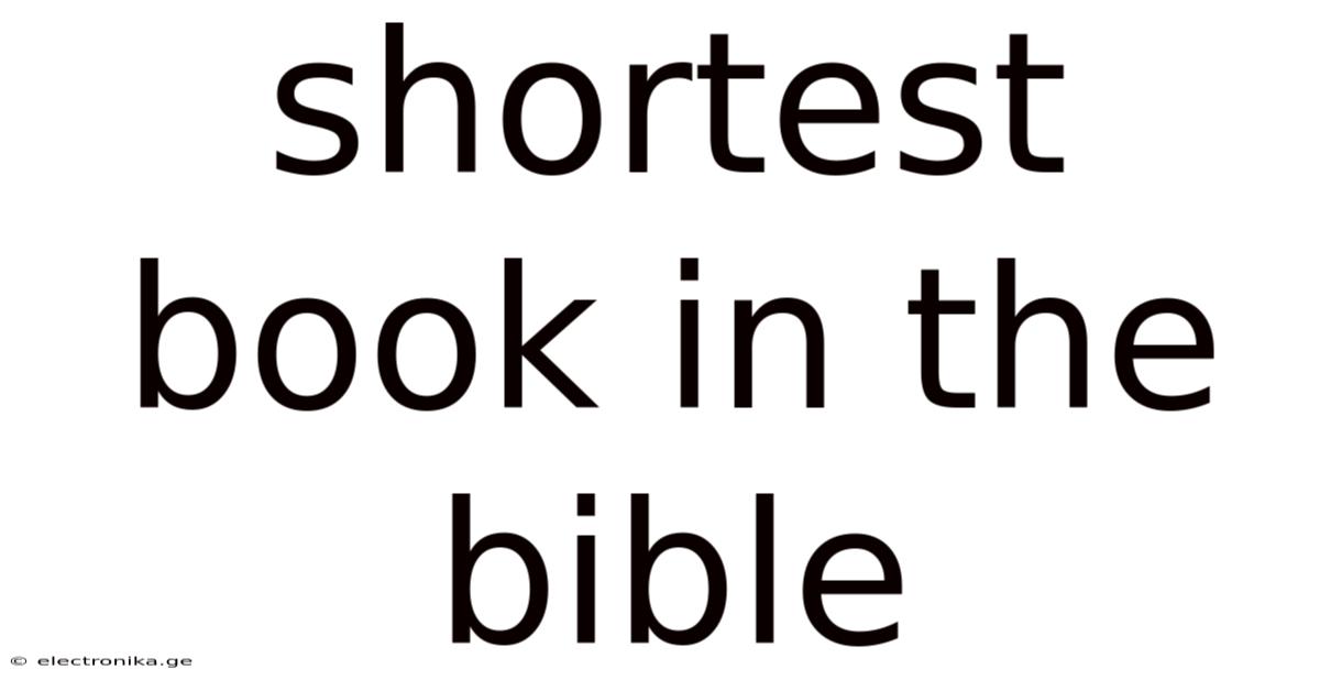 Shortest Book In The Bible