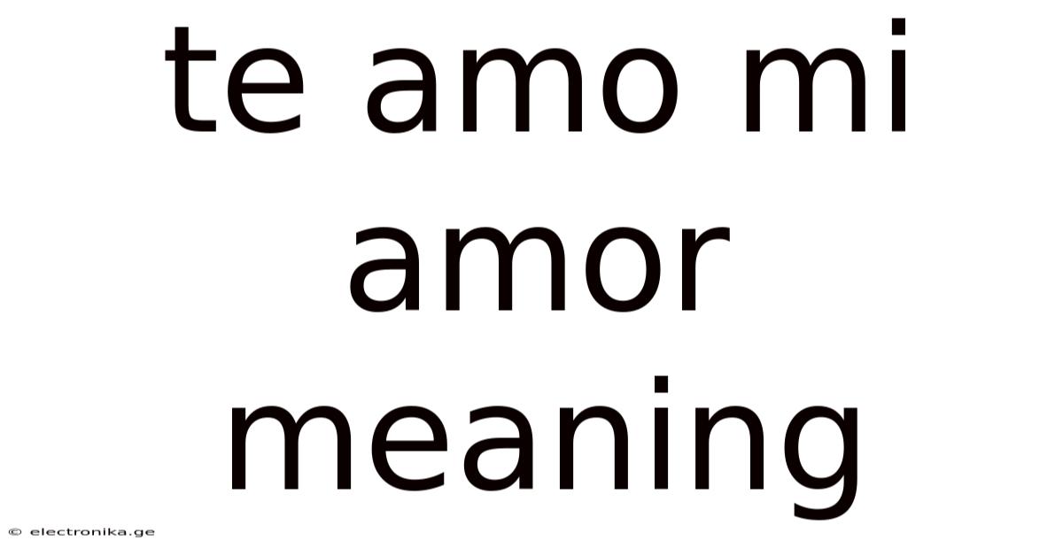 Te Amo Mi Amor Meaning