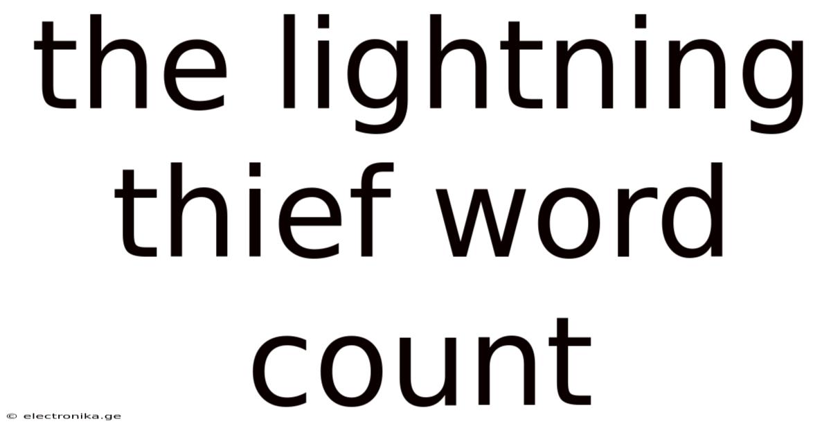 The Lightning Thief Word Count
