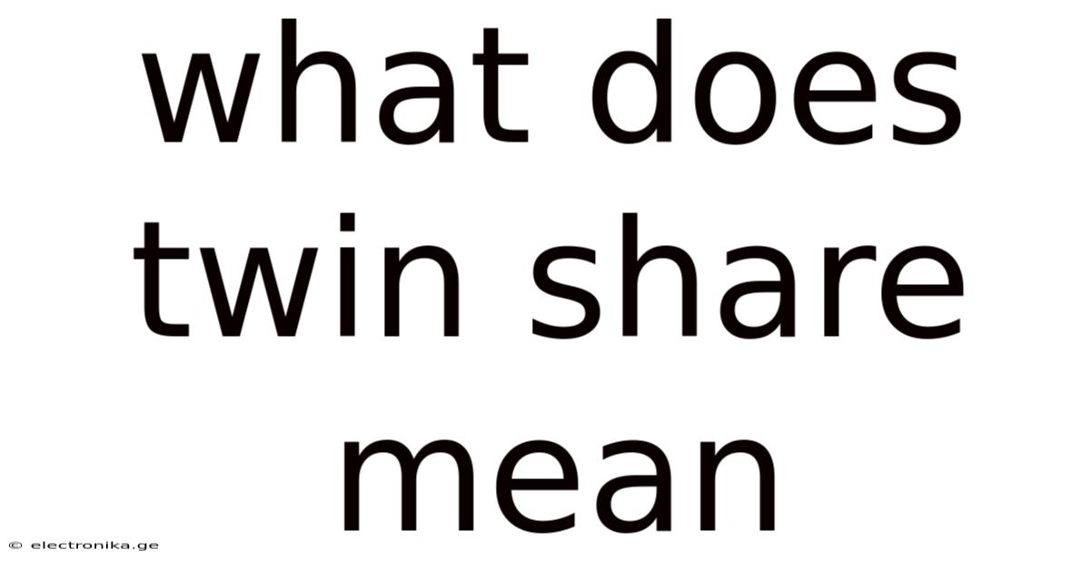 What Does Twin Share Mean